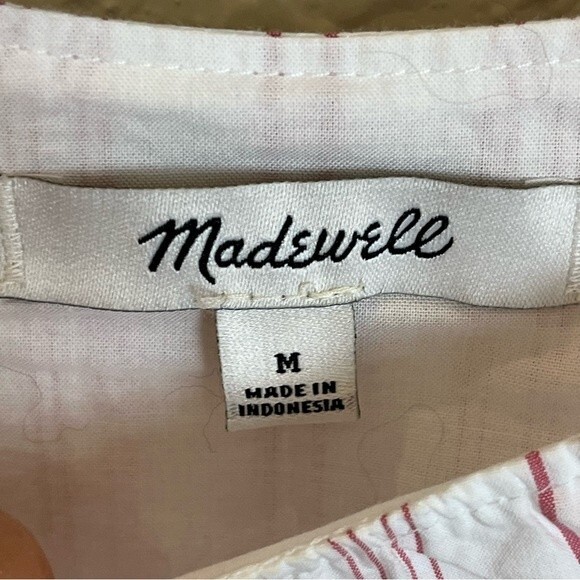 Madewell Rose Stripe Cold Shoulder Dress sz Medium - Picture 10 of 11